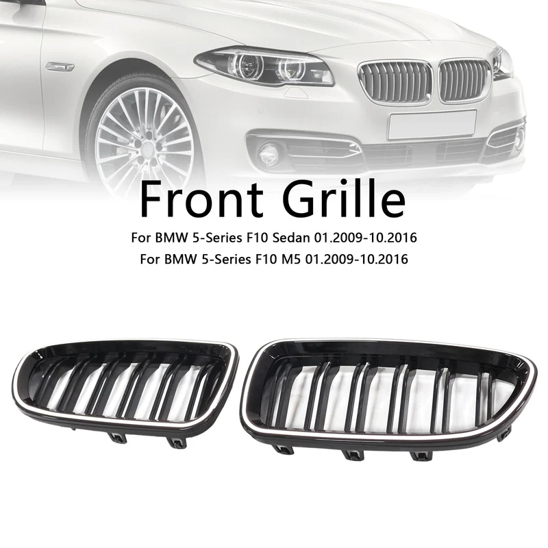 Calandre BMW Série 5 F10 M5 F11 Noir Brillant Rein 2010-2016