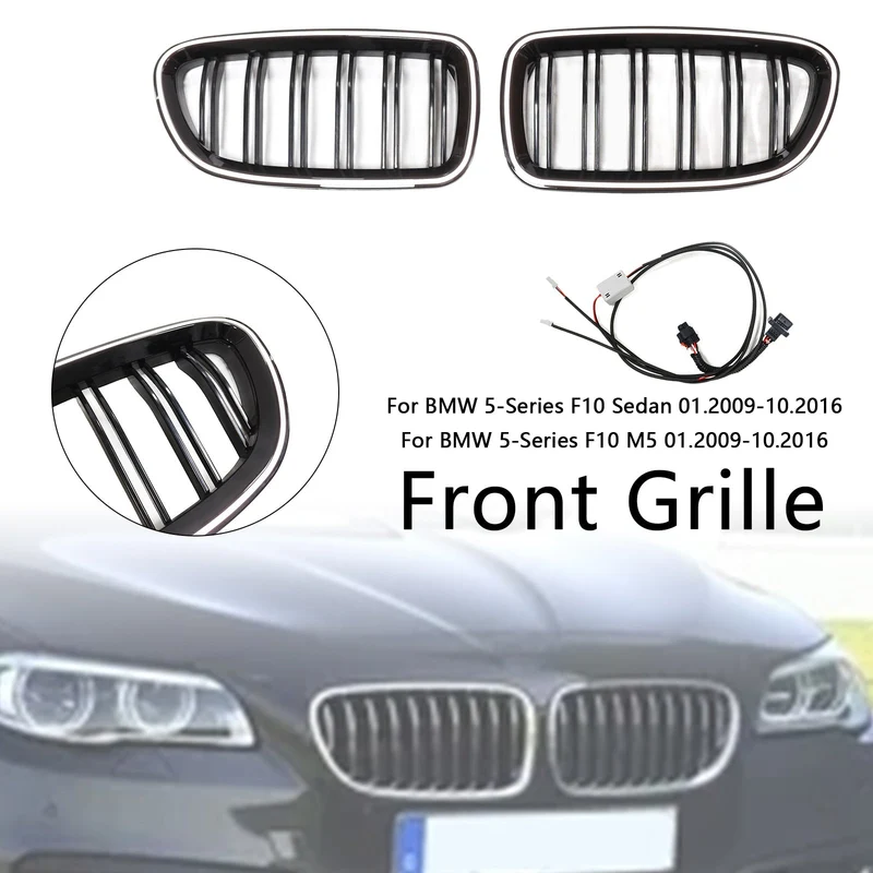 Calandre BMW Série 5 F10 M5 F11 Noir Brillant Rein 2010-2016