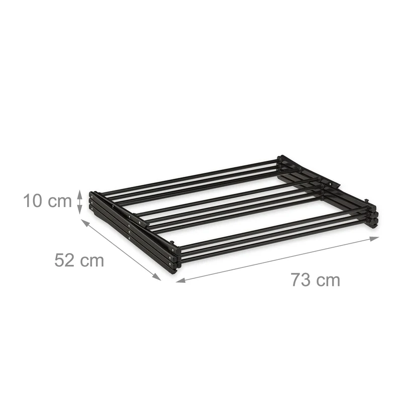 Étendoir à linge pliable pratique 105 x 73 x 37 cm pour petites pièces 11 barres en acier blanc 13_0016413