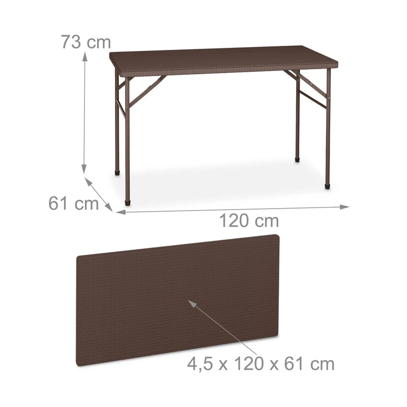 Lot de 1 table pliante et 2 bancs pour jardin extérieur 73 x 120 x 61 cm design rustique en acier noir 13_0015821