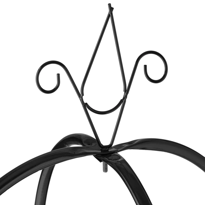Trellis décoratif rond pour plantes grimpantes jardin 200 x 40 cm en métal noir 13_0011749
