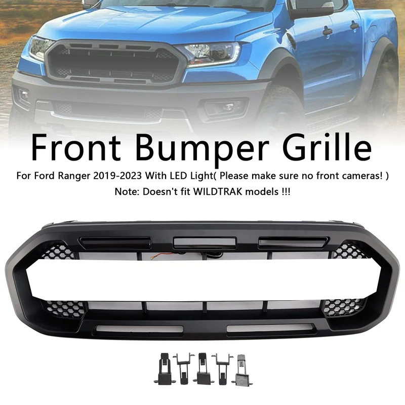 Grille Pare-Chocs Avant Noire Style Raptor Ford Ranger 2019-2023