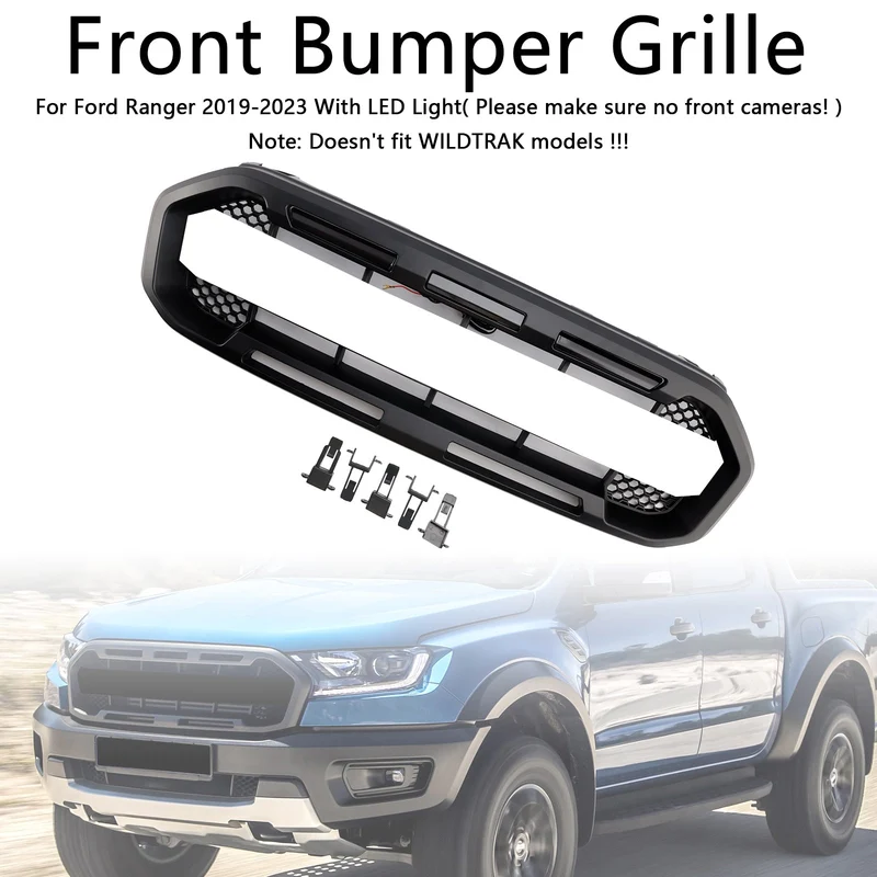 Grille Pare-Chocs Avant Noire Style Raptor Ford Ranger 2019-2023