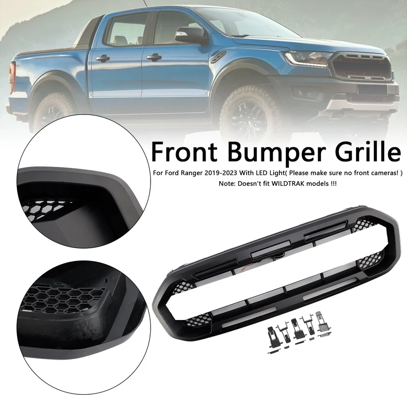 Grille Pare-Chocs Avant Noire Style Raptor Ford Ranger 2019-2023