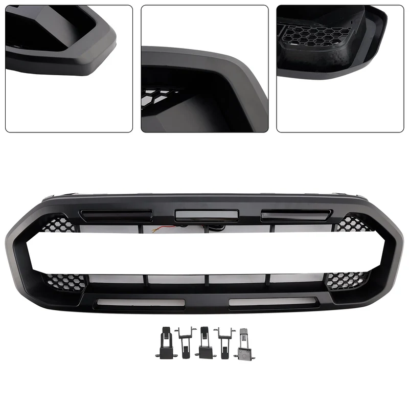 Grille Pare-Chocs Avant Noire Style Raptor Ford Ranger 2019-2023