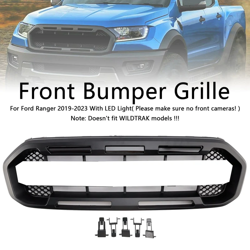 Grille Pare-Chocs Avant Noire Style Raptor Ford Ranger 2019-2023
