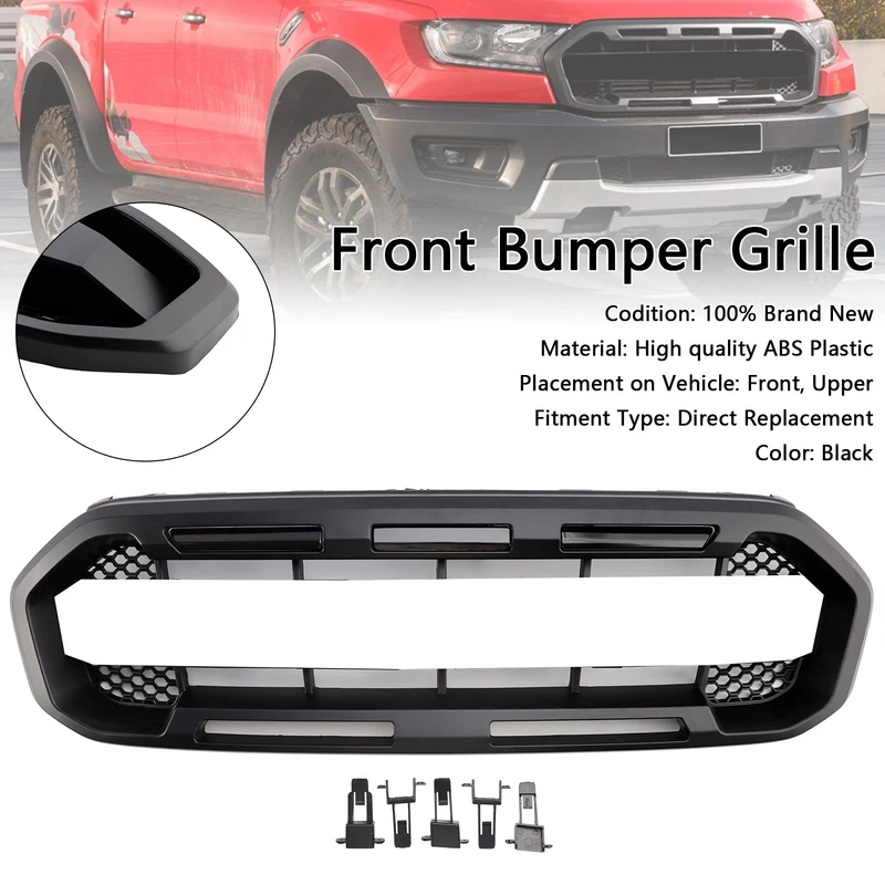 Grille Pare-Chocs Avant Noire Style Raptor Ford Ranger 2019-2023
