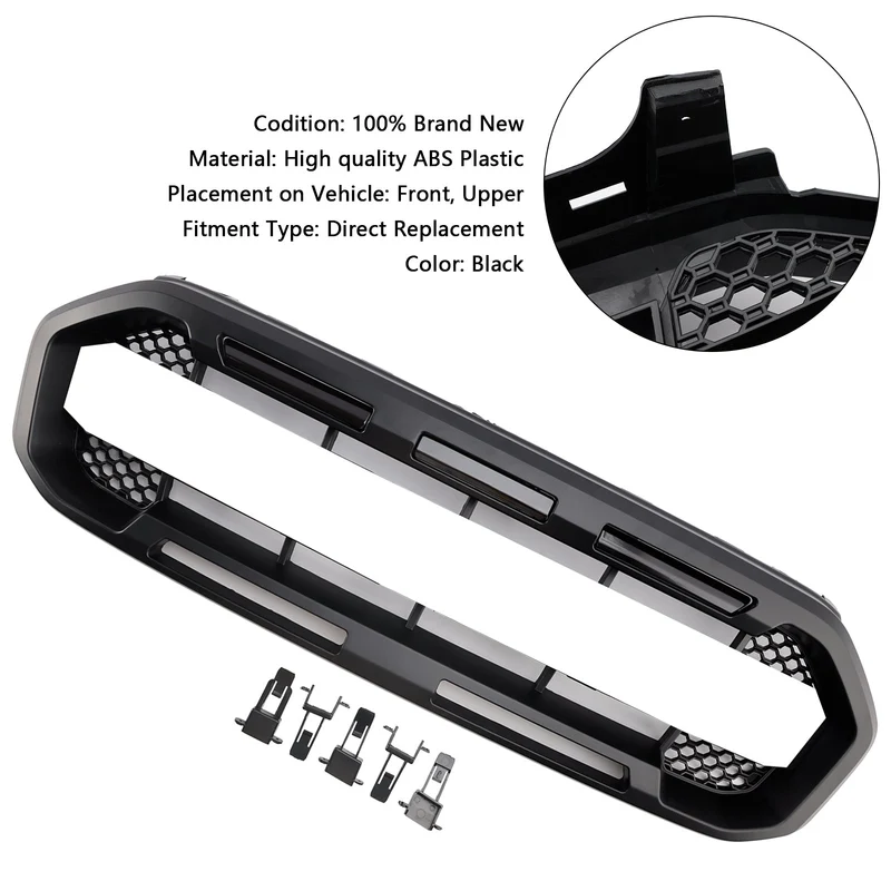 Grille Pare-Chocs Avant Noire Style Raptor Ford Ranger 2019-2023