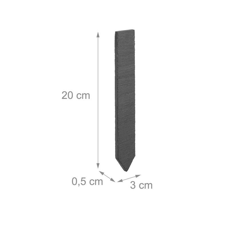 Lot de 10 étiquettes inscriptibles pour plantes jardin 10 x 5 cm décoratives en ardoise noire 13_0013908