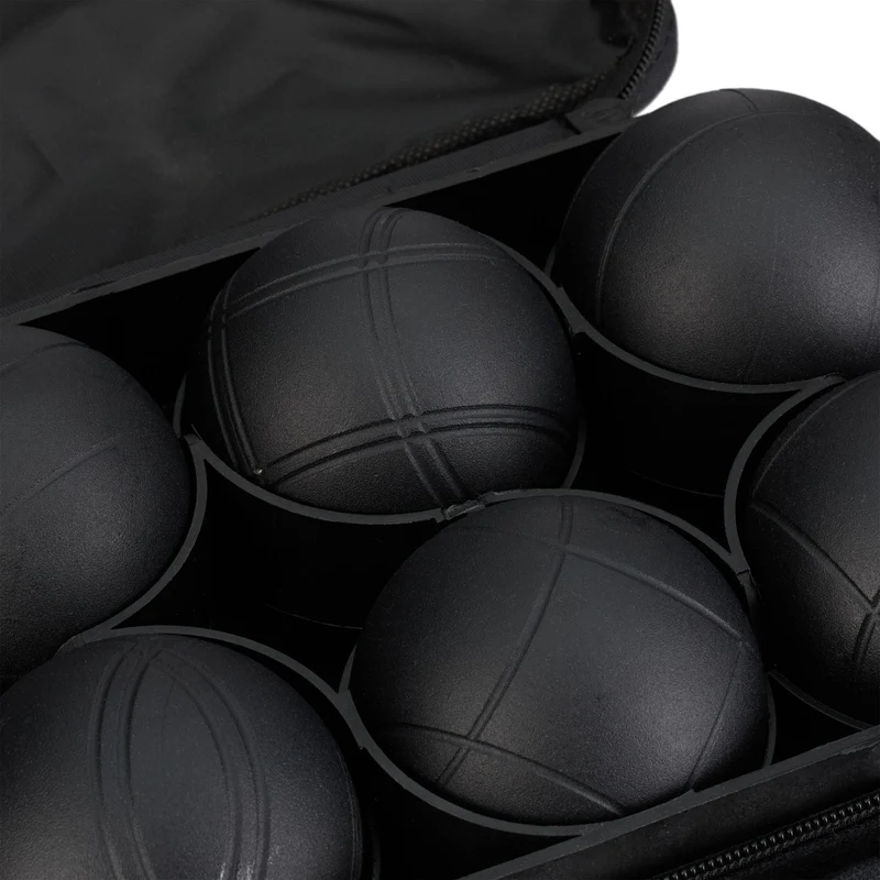 Lot de 6 boules de pétanque acier pour extérieur avec étui ergonomique pratique 6 cm en acier argent 13_0015894
