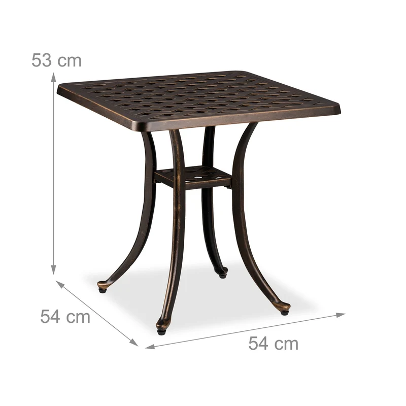Table de jardin rustique ajustable pour terrasse et balcon 150 x 80 x 74 cm en fonte d'aluminium marron 13_0016721
