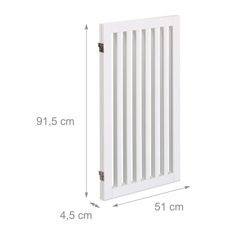 Barrière de sécurité pliable pour chien escalier porte 91,5 x 103 x 2 cm installation flexible en MDF blanc 13_0015340