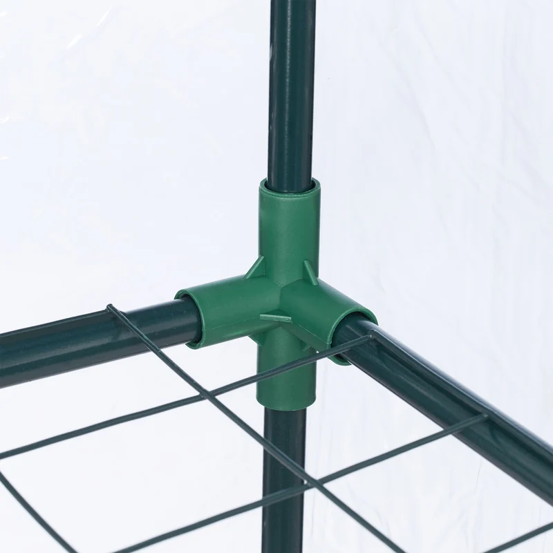 Serre de balcon compacte 3 étagères 100 x 70 x 40 cm protection intempéries accès facilité en plastique translucide 13_0011245