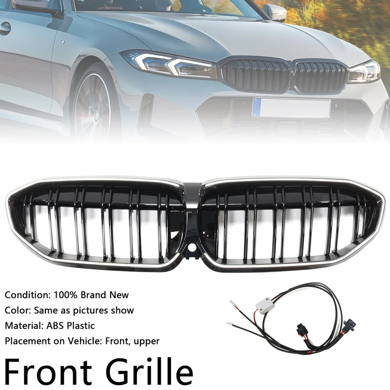 Calandre Double Lamelles BMW Série 3 G20 Noir 2019-2022