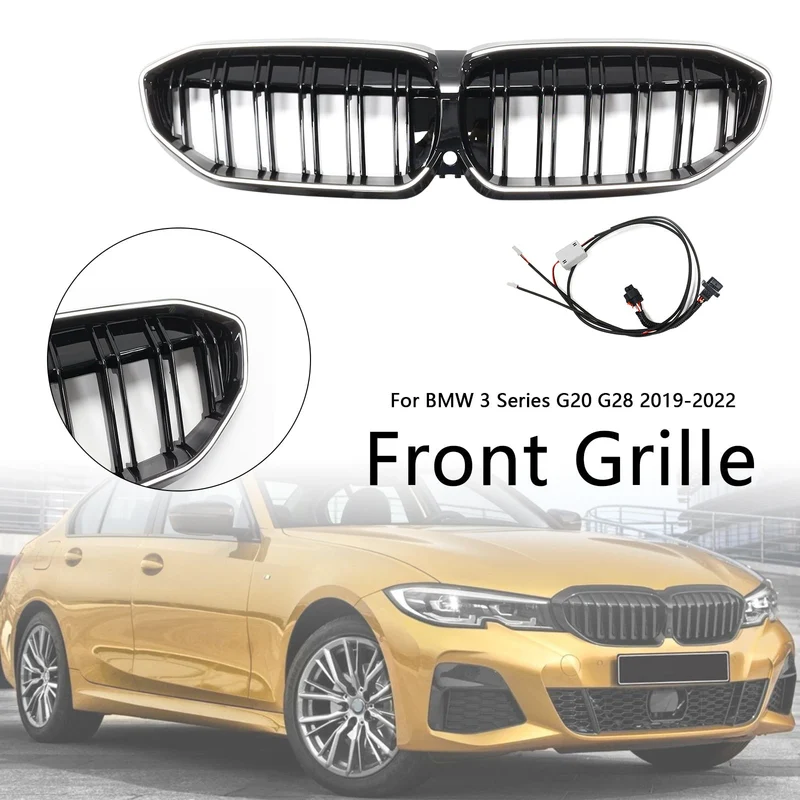 Calandre Double Lamelles BMW Série 3 G20 Noir 2019-2022