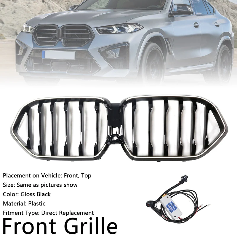 Grille BMW X6 G06 M60i Noir 2023-2025 Pare-Chocs