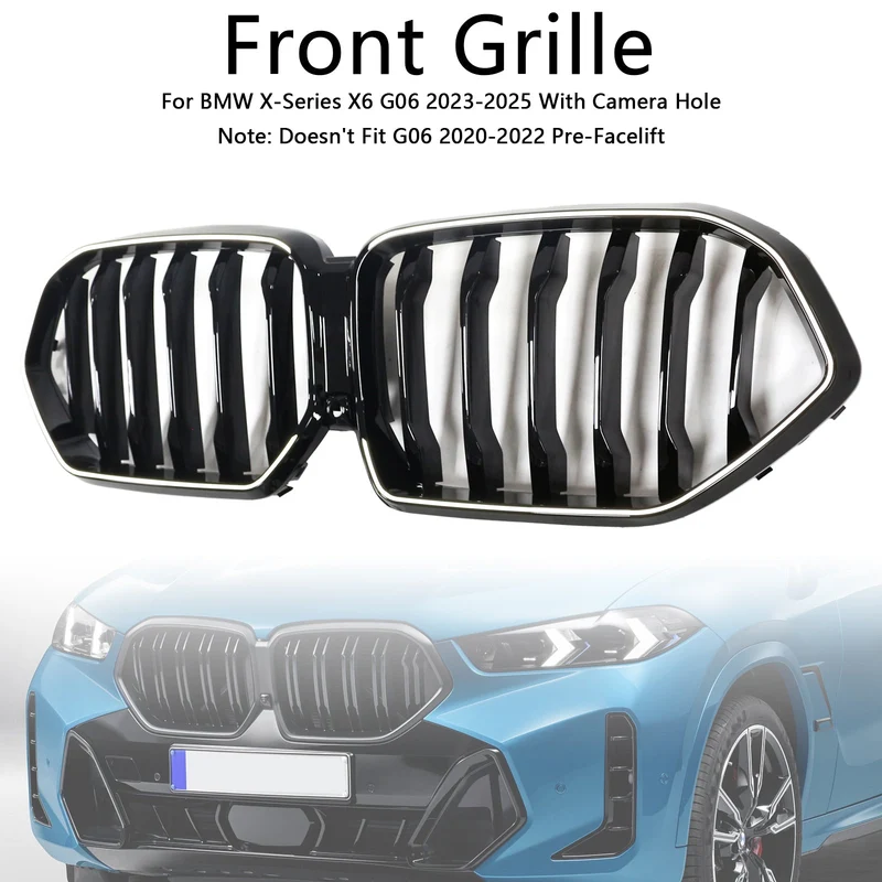 Grille BMW X6 G06 M60i Noir 2023-2025 Pare-Chocs