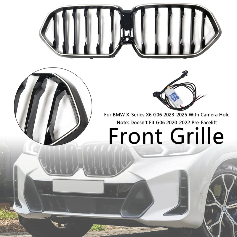 Grille BMW X6 G06 M60i Noir 2023-2025 Pare-Chocs