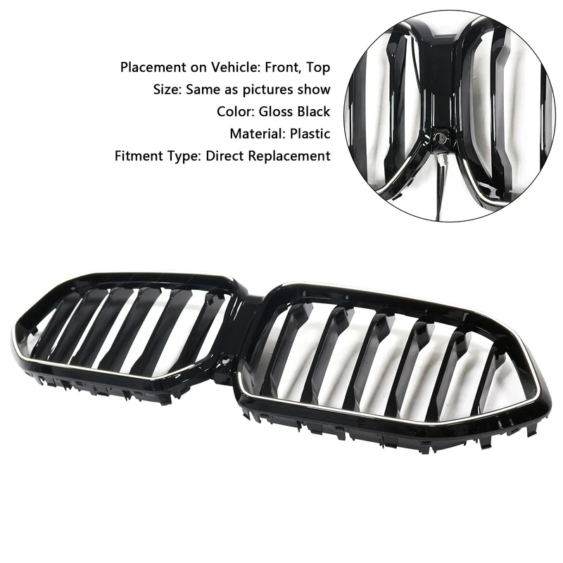 Grille BMW X6 G06 M60i Noir 2023-2025 Pare-Chocs