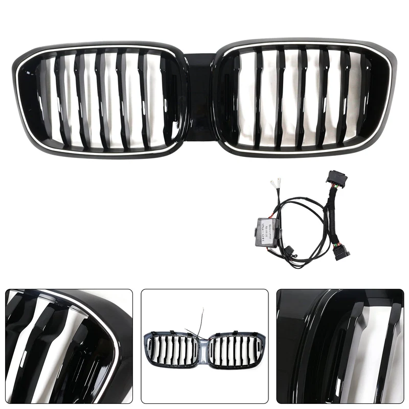 Calandre Maille BMW X3 X4 G01 G02 Noir Brillant 2018-2021