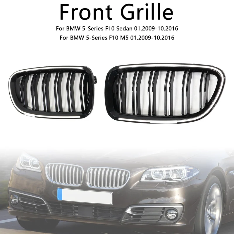 Calandre BMW Série 5 F10 F11 2010-2016 Noir Brillant