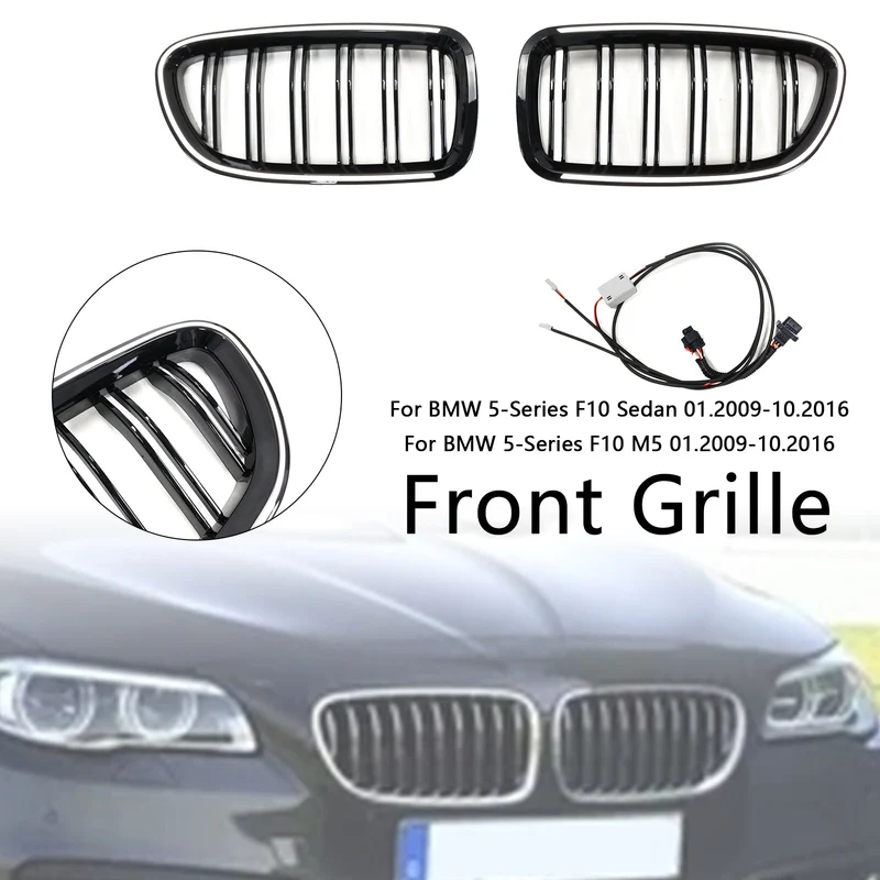 Calandre BMW Série 5 F10 F11 2010-2016 Noir Brillant