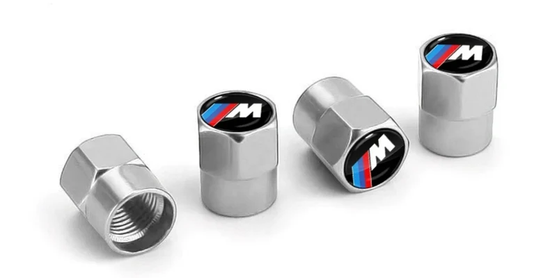 4x Bouchons de Valve BMW Noir Argent