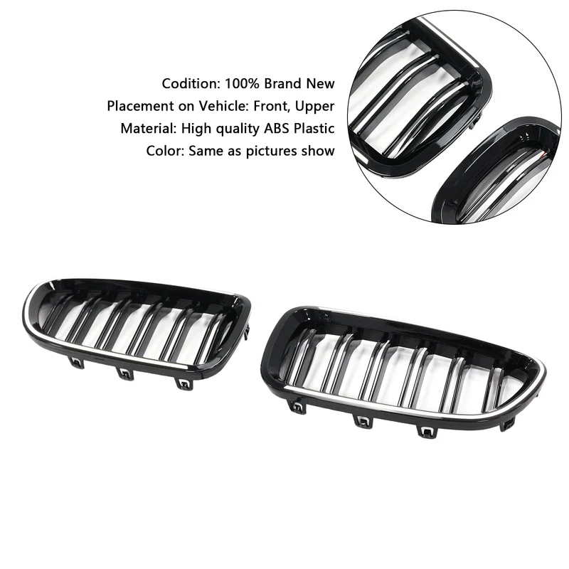 Calandre BMW Série 5 F10 F11 2009-2016 Noir Brillant