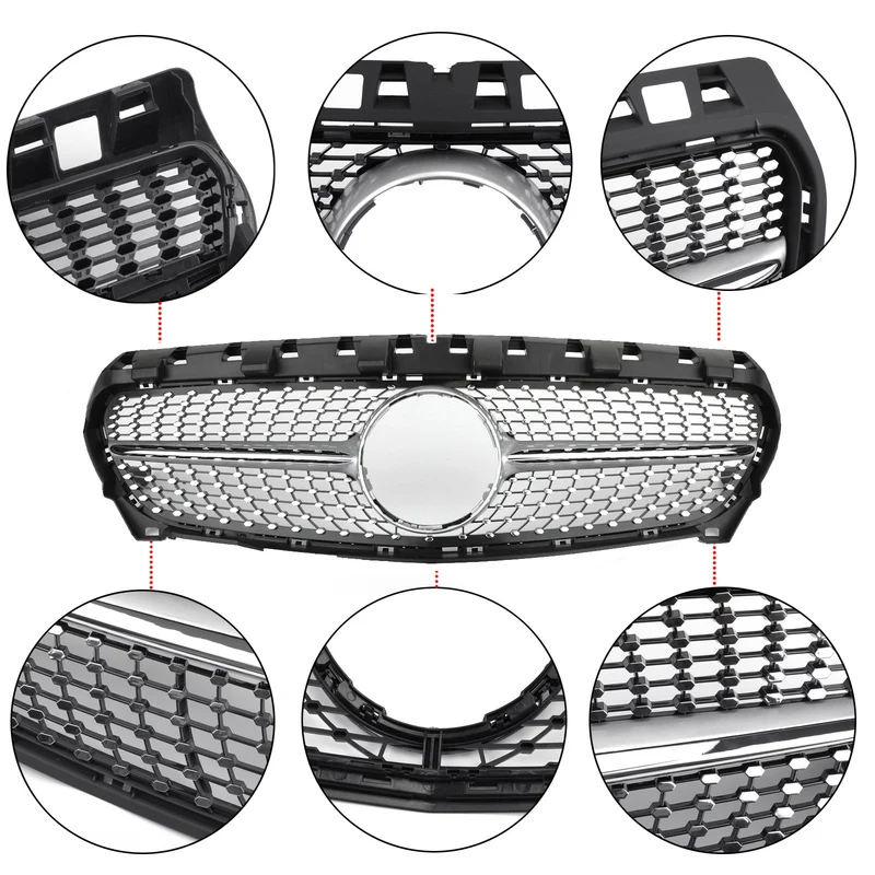 Calandre Diamant Argent Mercedes R117 W117 CLA250 2013-2016