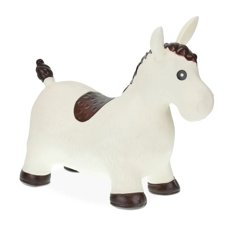 Animal sauteur jouet mignon intérieur extérieur 70 x 60 x 40 cm en PVC blanc 13_0012549