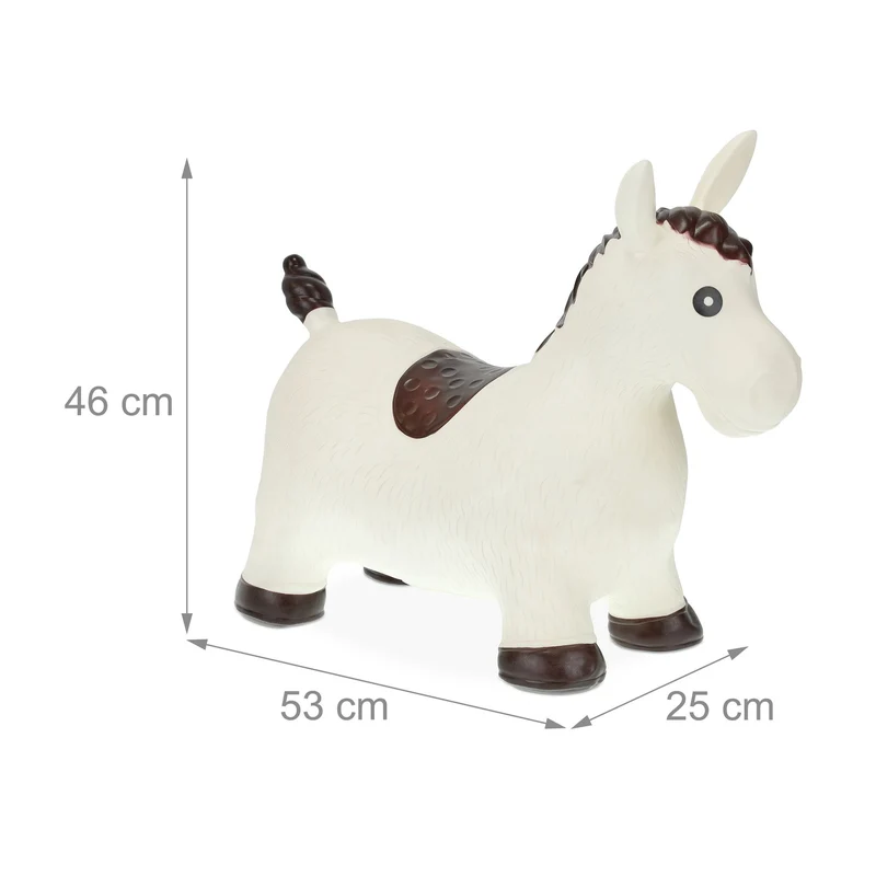 Animal sauteur jouet mignon intérieur extérieur 70 x 60 x 40 cm en PVC blanc 13_0012549