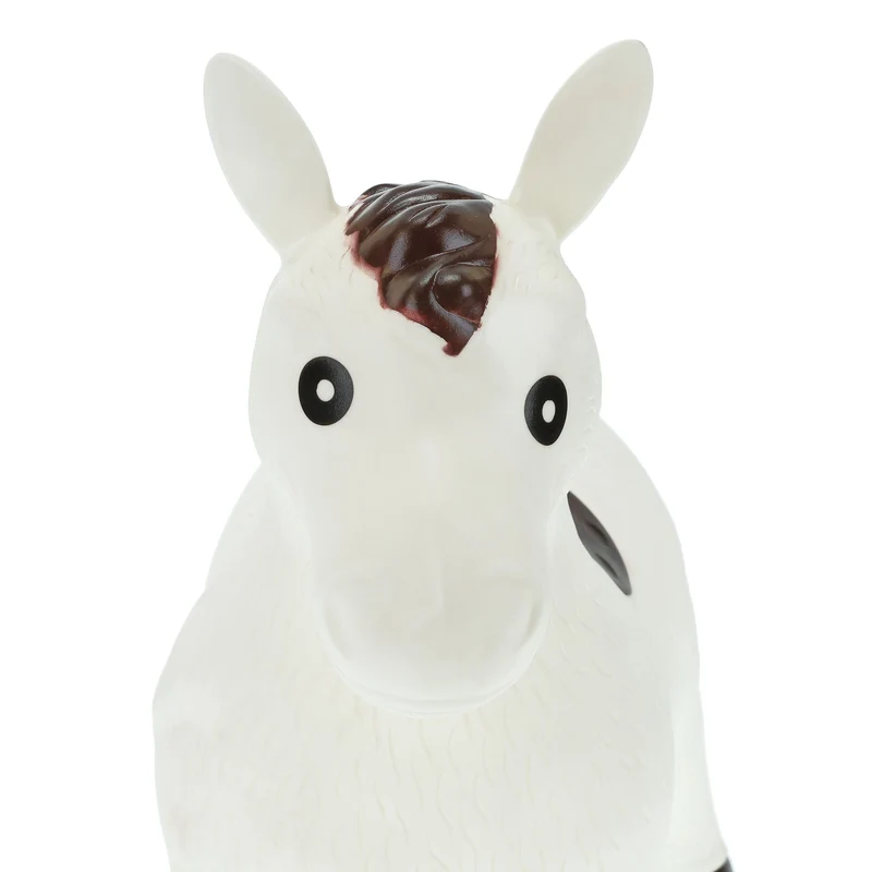 Animal sauteur jouet mignon intérieur extérieur 70 x 60 x 40 cm en PVC blanc 13_0012549