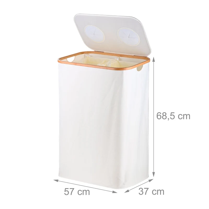 Conteneur de collecte pour bouteilles design moderne appartement 68,5 x 57 x 37 cm pratique en tissu oxford gris 13_0017941