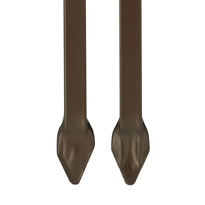 Portillon de jardin en acier 3 pièces avec ornements incurvés extensible en aspect bronze foncé 13_0010586