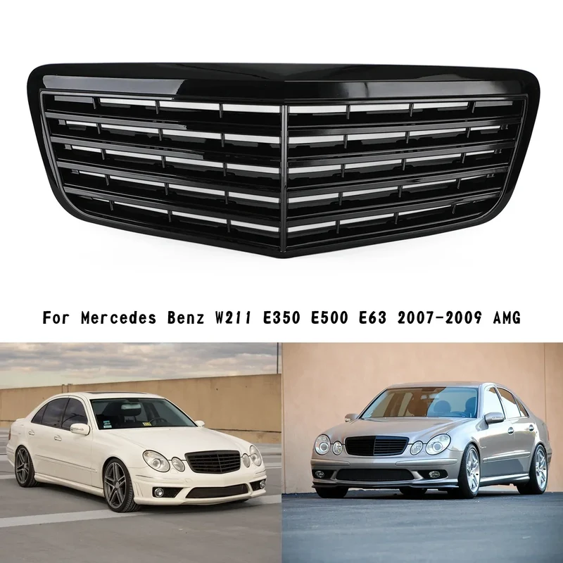 Grille Pare-Chocs Avant AMG Noir Brillant Mercedes W211 E350 2007-2009