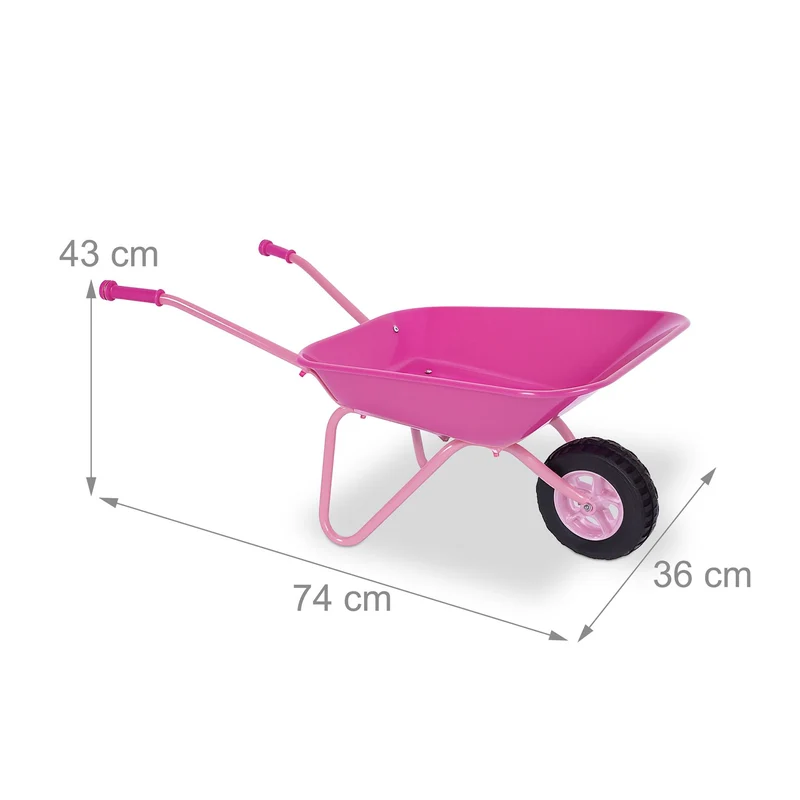 Brouette pour enfants jardinage 80 x 40 x 40 cm favorise la coordination modèle moderne en métal rose 13_0017759