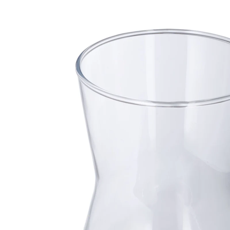 Vase décoratif moderne pour bouquet intérieur 30 x 15 cm design élégant en verre transparent 13_0016189