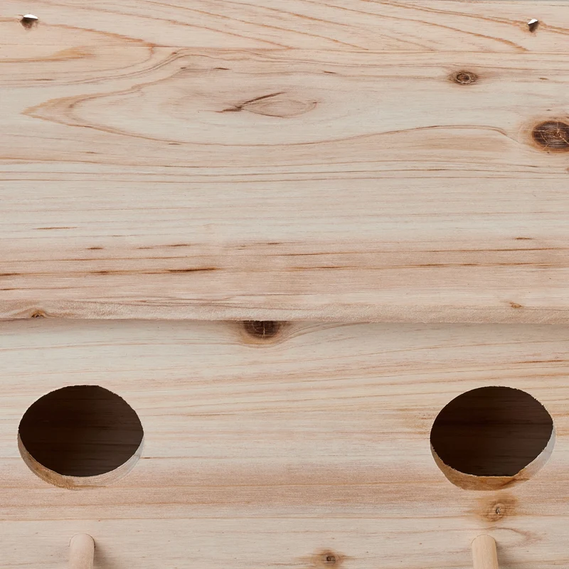 Nichoir pour oiseaux en bois de sapin naturel 20 x 20 x 30 cm abri de nidification 2 perchoirs esthétique 13_0013996