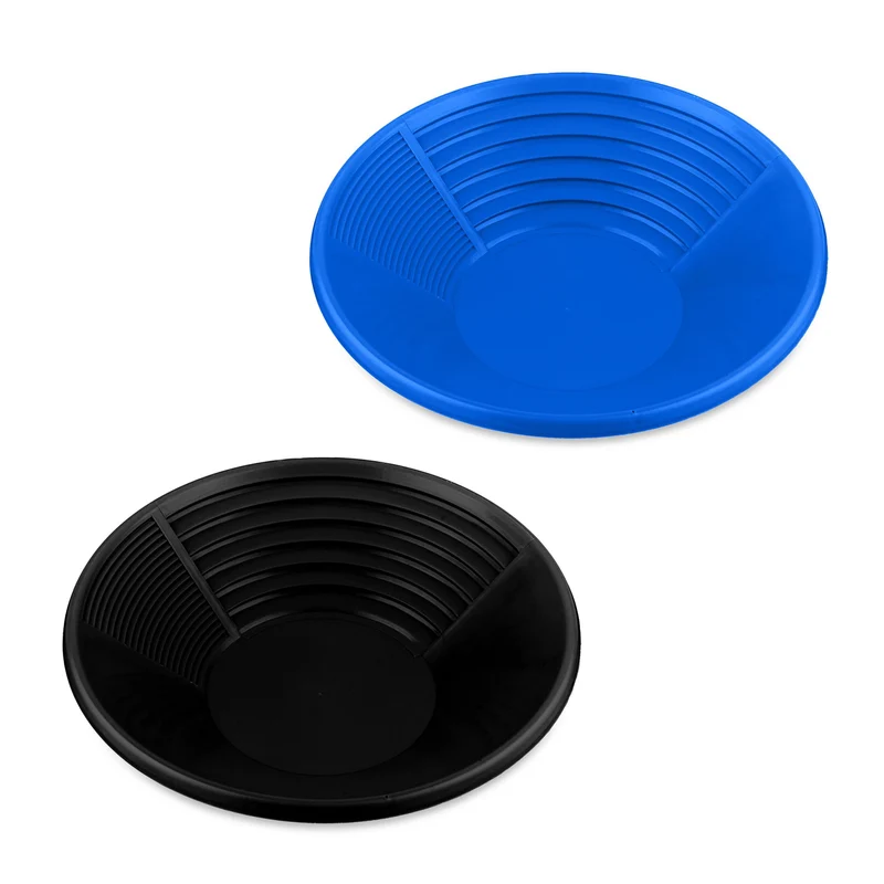 Lot de 2 batées d'orpaillage couleur noire 30 x 30 x 10 cm en plastique noir 13_0016180