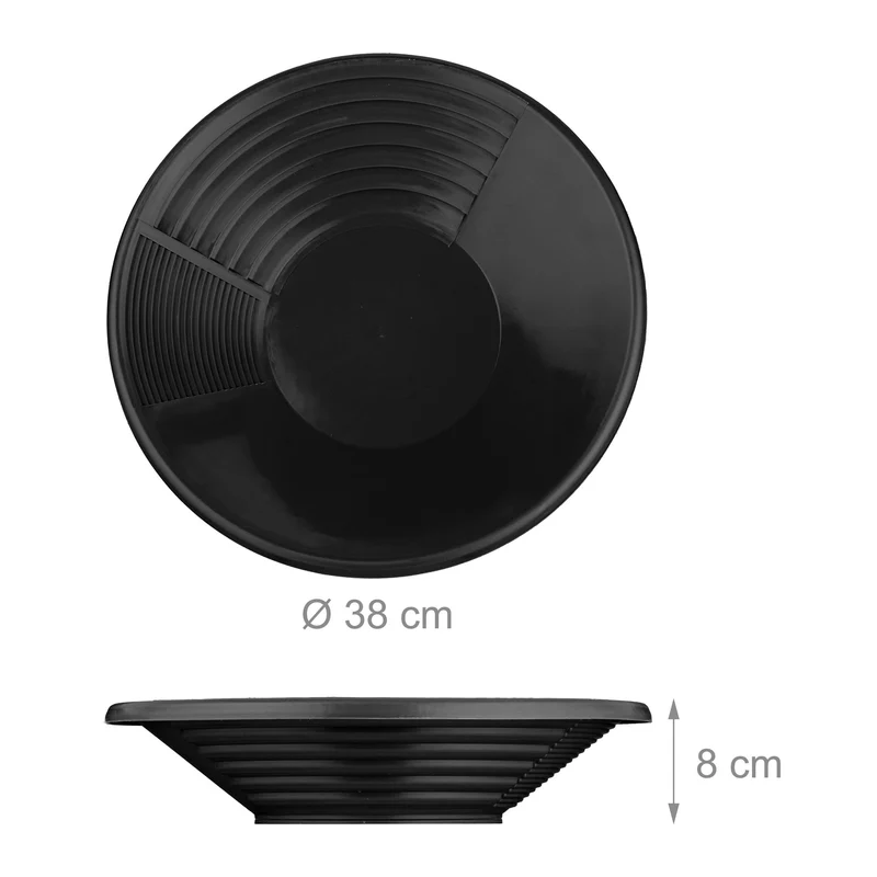 Lot de 2 batées d'orpaillage couleur noire 30 x 30 x 10 cm en plastique noir 13_0016180