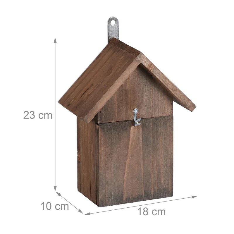 Hôtel à insectes coccinelles abri suspendu jardin ou balcon ouverture facile style naturel en bois marron 13_0015262