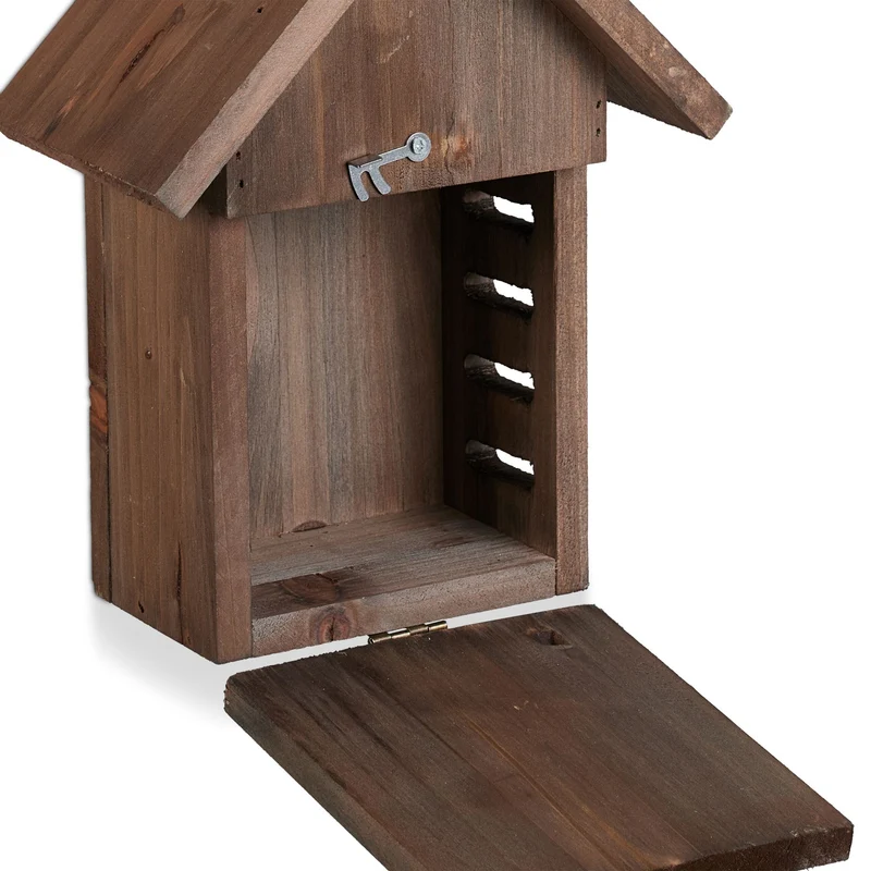 Hôtel à insectes coccinelles abri suspendu jardin ou balcon ouverture facile style naturel en bois marron 13_0015262