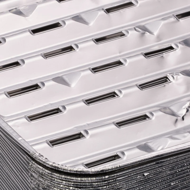 Lot de 25 barquettes alimentaires pratiques pour grillades 25 x 20 x 6 cm en aluminium argenté 13_0012938