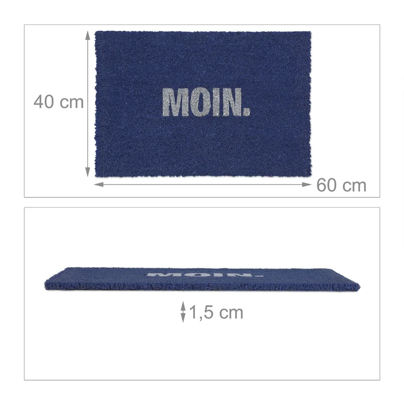 Paillasson rectangulaire antidérapant intérieur extérieur 75 x 45 cm durable et résistant atmosphère accueillante en coco marron 13_0011332