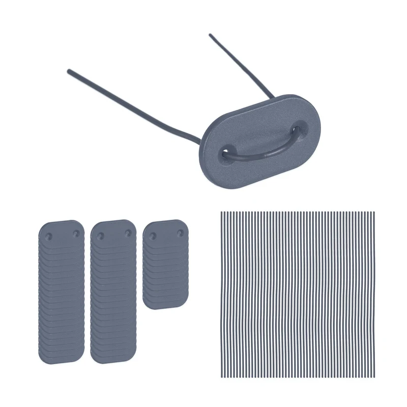 Lot de 52 attaches brise-vue pratique montages faciles jardin extérieur 15 x 0,1 cm en plastique gris 13_0012956