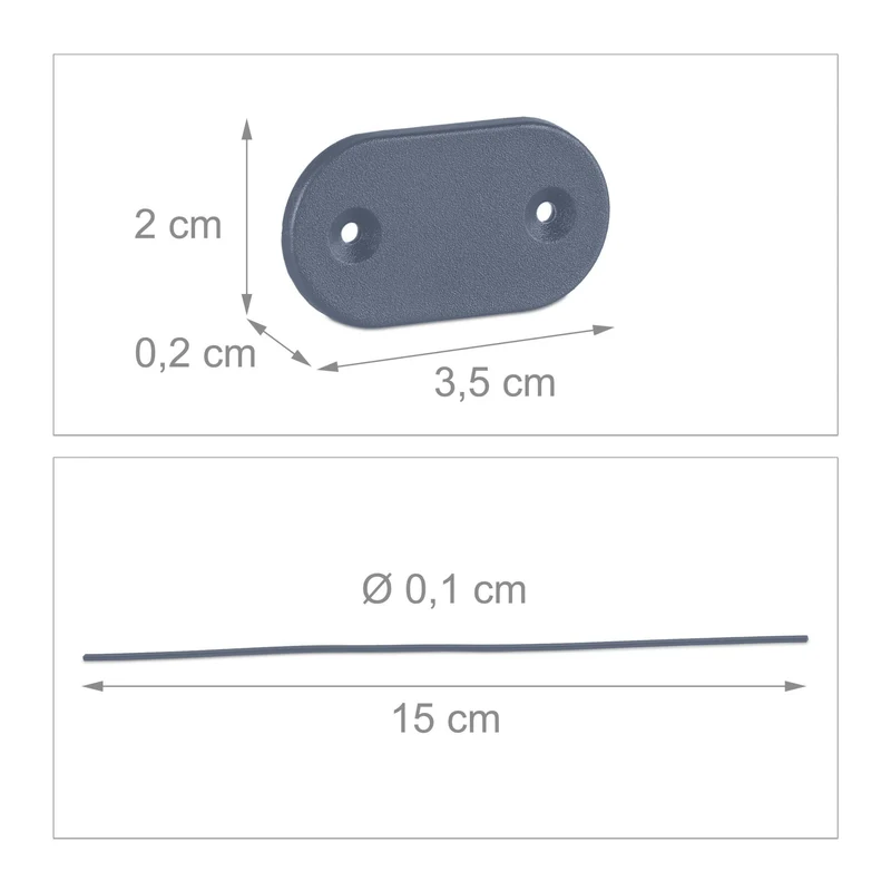Lot de 52 attaches brise-vue pratique montages faciles jardin extérieur 15 x 0,1 cm en plastique gris 13_0012956