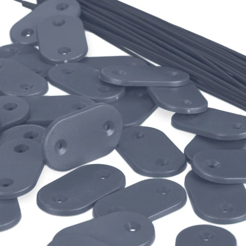 Lot de 52 attaches brise-vue pratique montages faciles jardin extérieur 15 x 0,1 cm en plastique gris 13_0012956