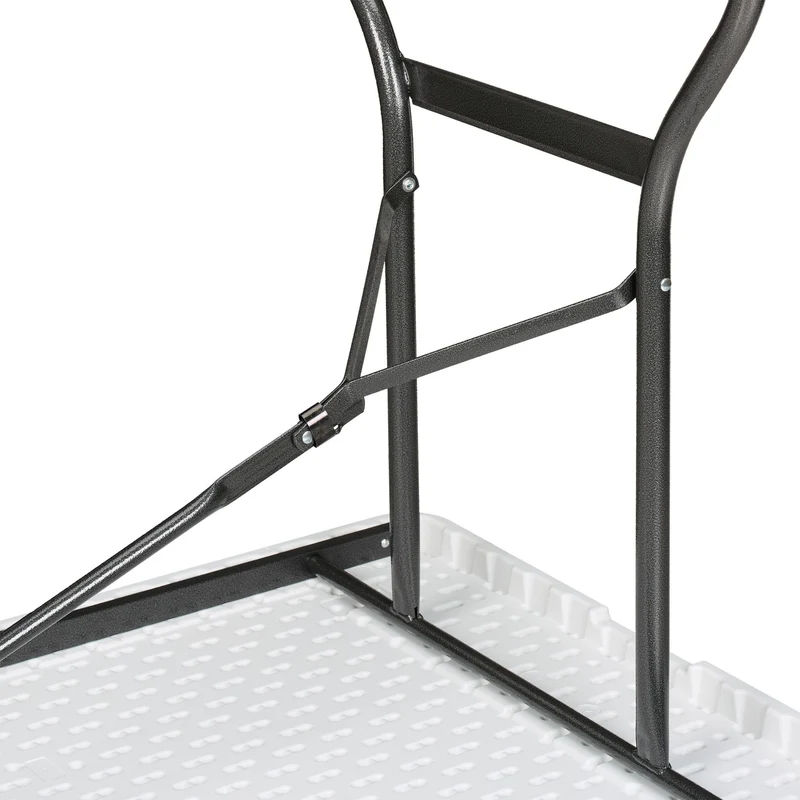 Table de jardin pliante rectangulaire 180 x 75 x 74 cm facile à transporter pour 8 personnes en plastique blanc 13_0015815