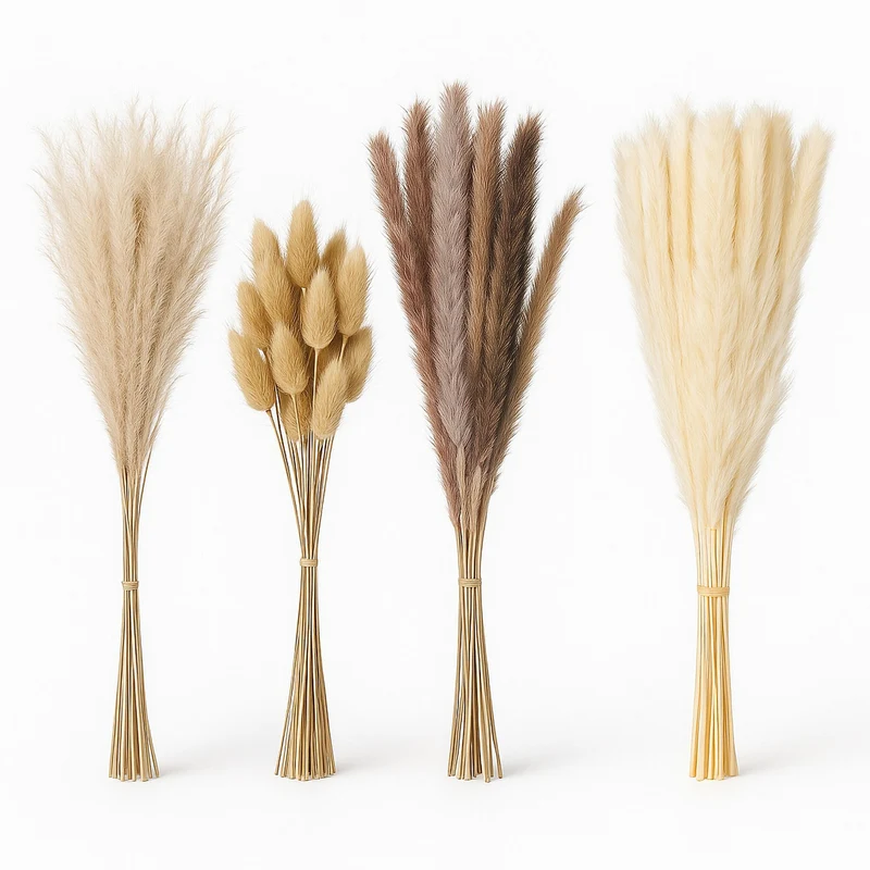 Lot de 144 herbes décoratives séchées style boho élégantes salon 41 cm en herbe de la pampa naturel 13_0017073
