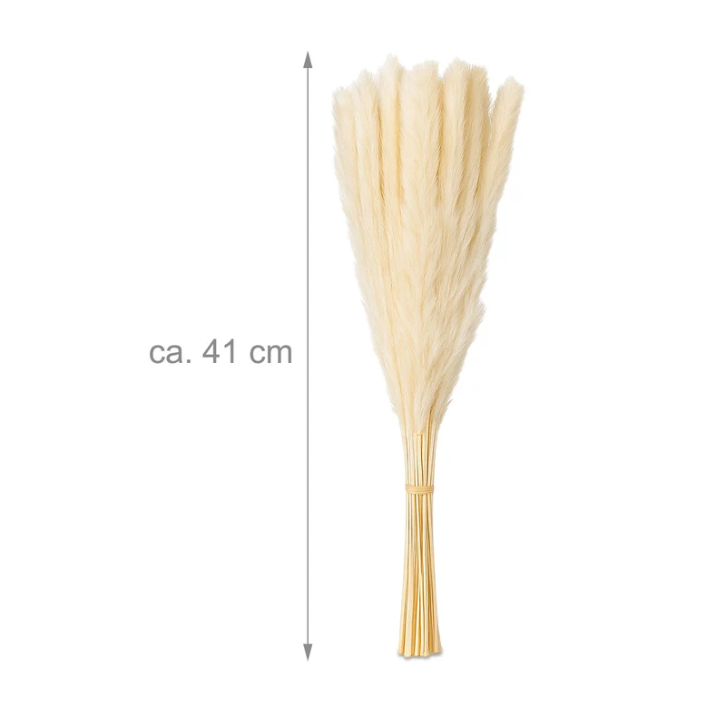 Lot de 144 herbes décoratives séchées style boho élégantes salon 41 cm en herbe de la pampa naturel 13_0017073